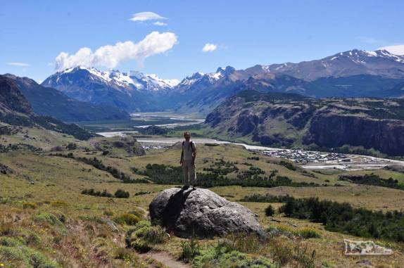 A fantástica paisagem do Parque Nacional Los Glaciares, durante a trilha da Loma del Pliegue Tumbado, perto de El Chaltén, na patagônia argentina